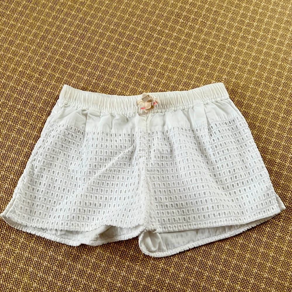 Size 12 White Eyelet Shorts Drawstring Adjustable J Crew